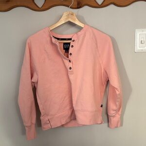 GAP Light Pink Button-Up Sweatshirt